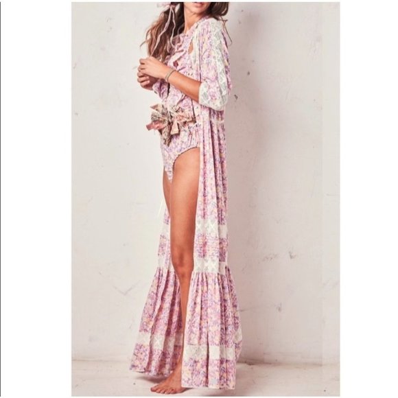 NWT LOVESHACKFANCY Callan Dress Jetset Maxi Lace Floral Boho- size 2 - Picture 4 of 13